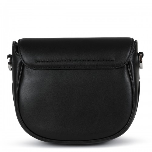 BLACK LEATHER COVERED J MARC SADDLE CROSSBODY BAG