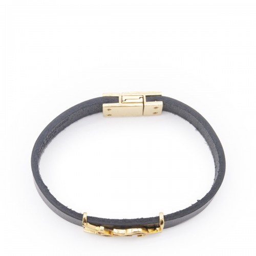 BLACK LEATHER BRACELET