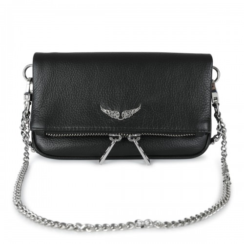 BLACK LEATHER SHOULDER BAG