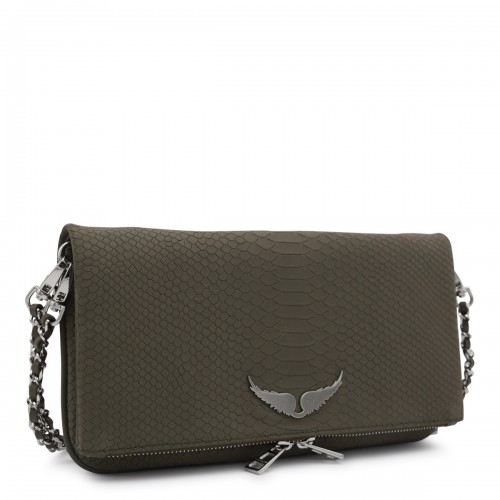 DARK GREEN LEATHER ROCK SOFT SAVAGE CROSSBODY BAG