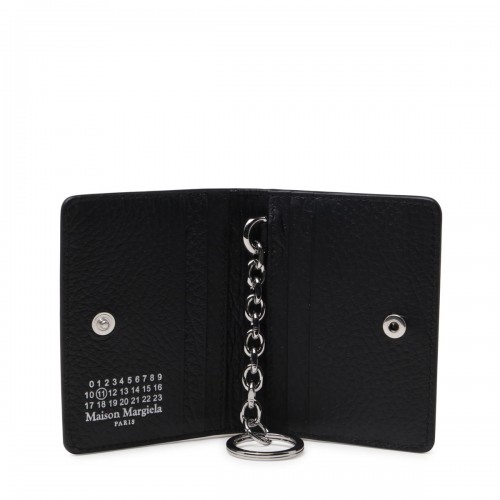 BLACK LEATHER CLIP CARD HOLDER