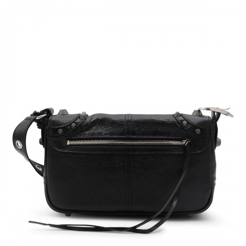 BLACK LEATHER LE CAGOLE XS CROSSBODY BAG