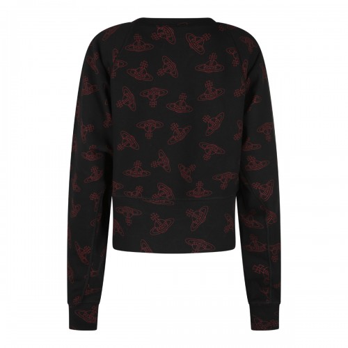 BLACK AND RED COTTON SWEATSHIRT