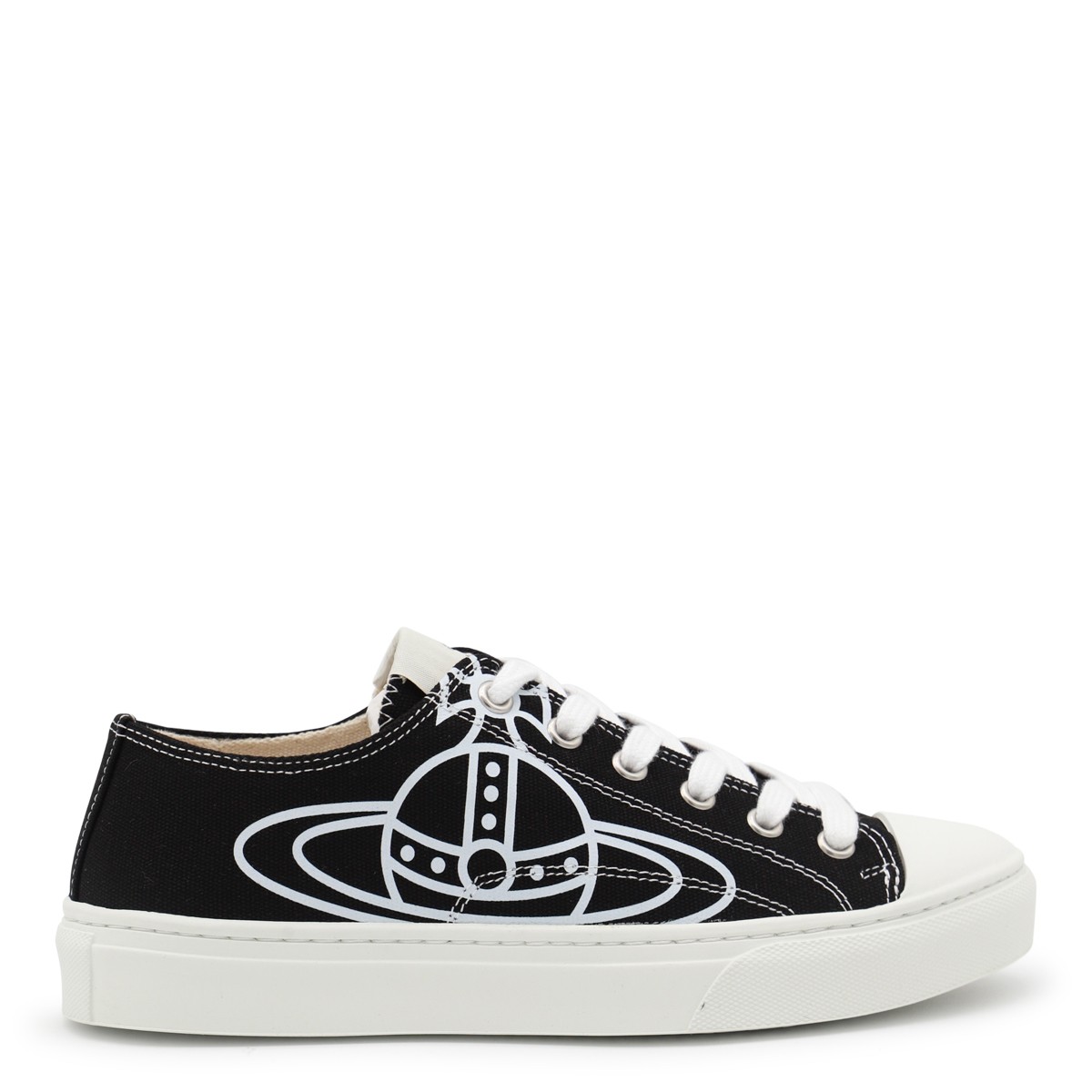 BLACK AND WHITE COTTON SNEAKERS