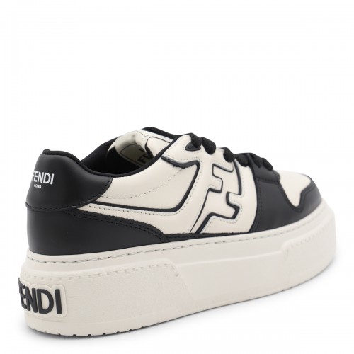 BLACK AND WHITE LEATHER SNEAKERS