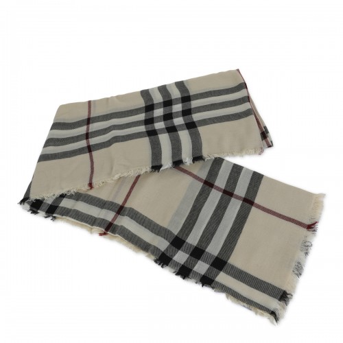 BEIGE AND GREY WOOL SCARVES