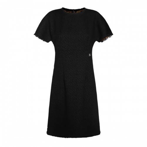 BLACK WOOL MINI DRESS