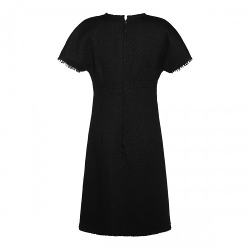 BLACK WOOL MINI DRESS