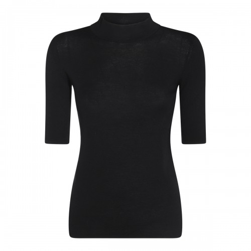 BLACK WOOL KNITWEAR