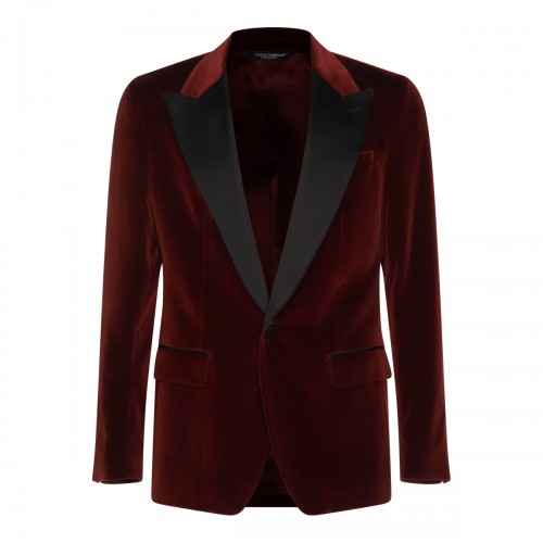 DARK RED COTTON BLAZER