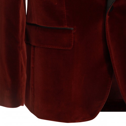 DARK RED COTTON BLAZER