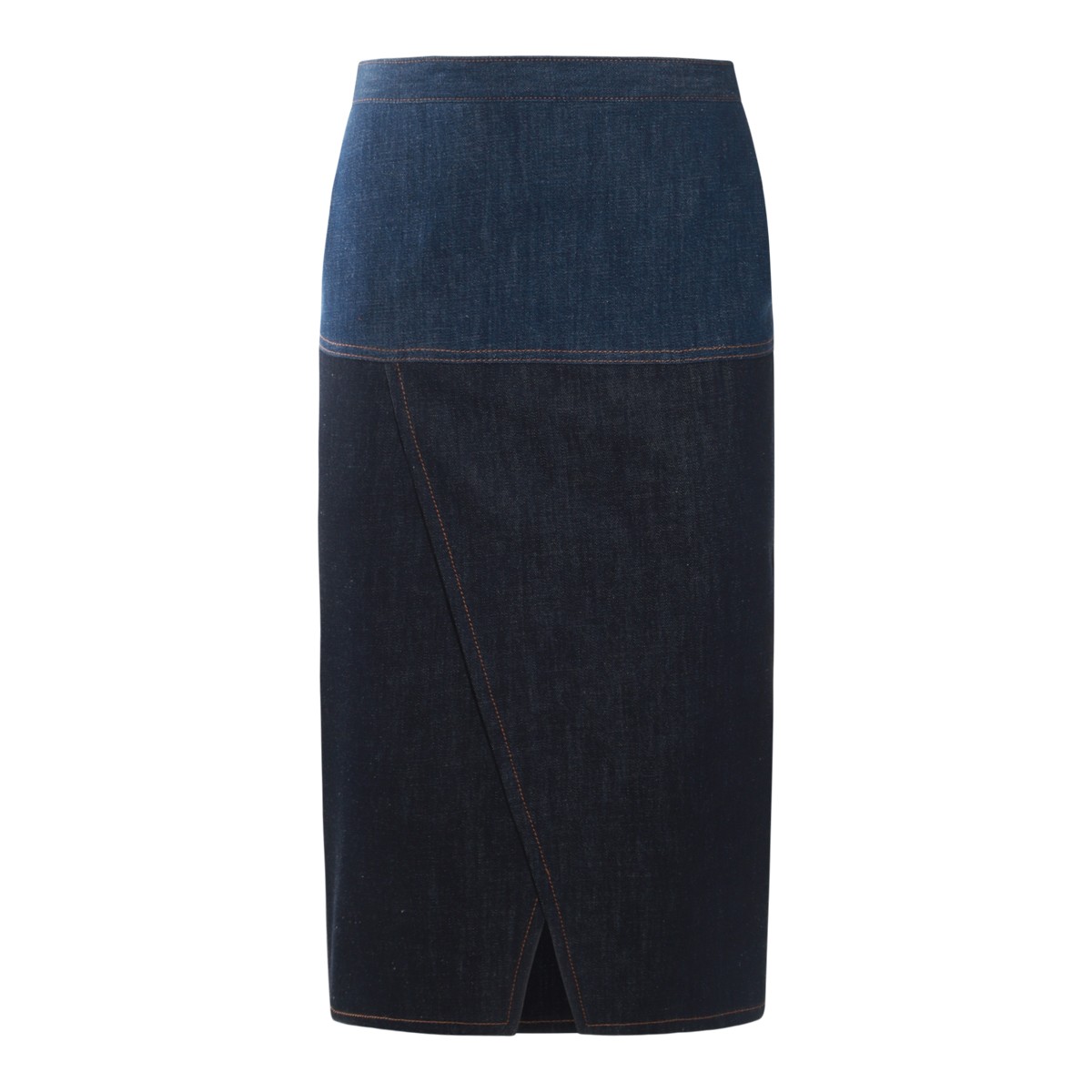 BLUE COTTON DENIM SKIRT