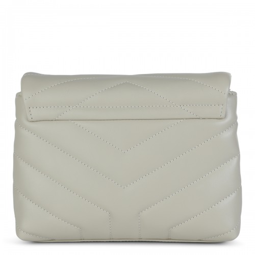 WHITE LEATHER LOULOU SHOULDER BAG