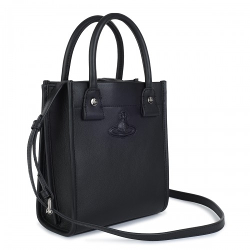 BLACK LEATHER SHOULDER BAG