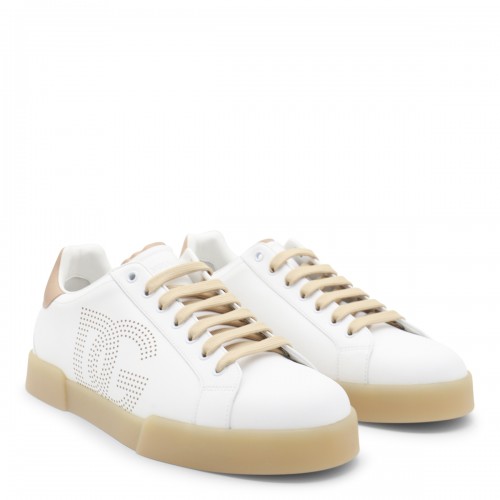 WHITE AND BEIGE SNEAKERS