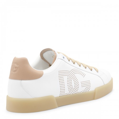 WHITE AND BEIGE SNEAKERS