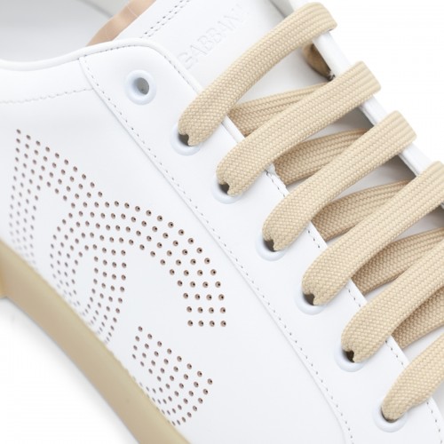 WHITE AND BEIGE SNEAKERS