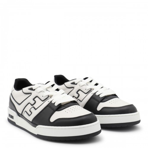 BLACK AND WHITE LEATHER SNEAKERS