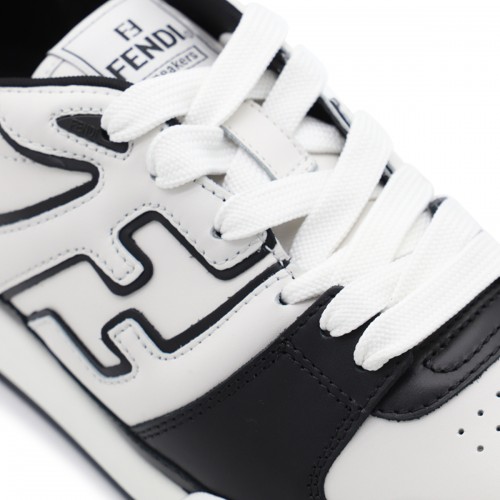 BLACK AND WHITE LEATHER SNEAKERS