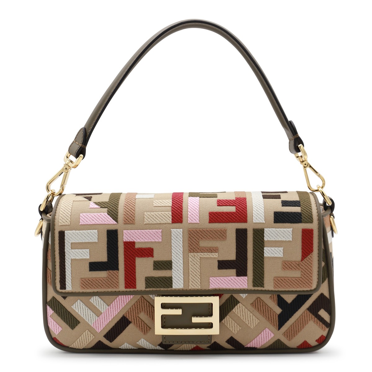 MULTICOLOR LEATHER BAGUETTE SHOULDER BAG