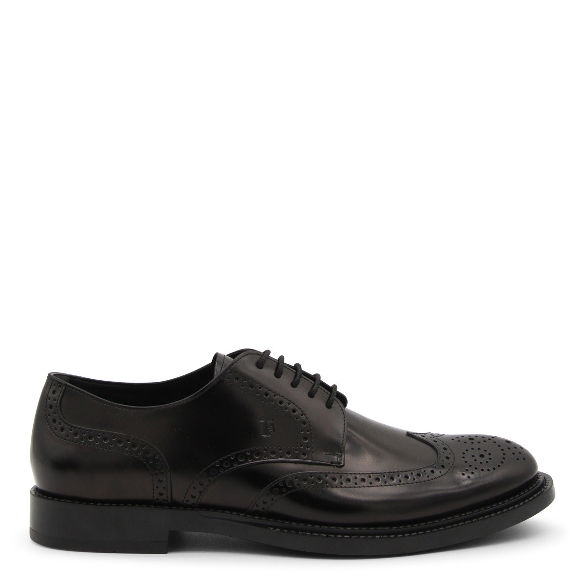 BLACK LEATHER OXFORS SHOES