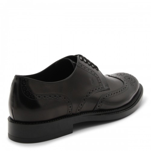 BLACK LEATHER OXFORS SHOES