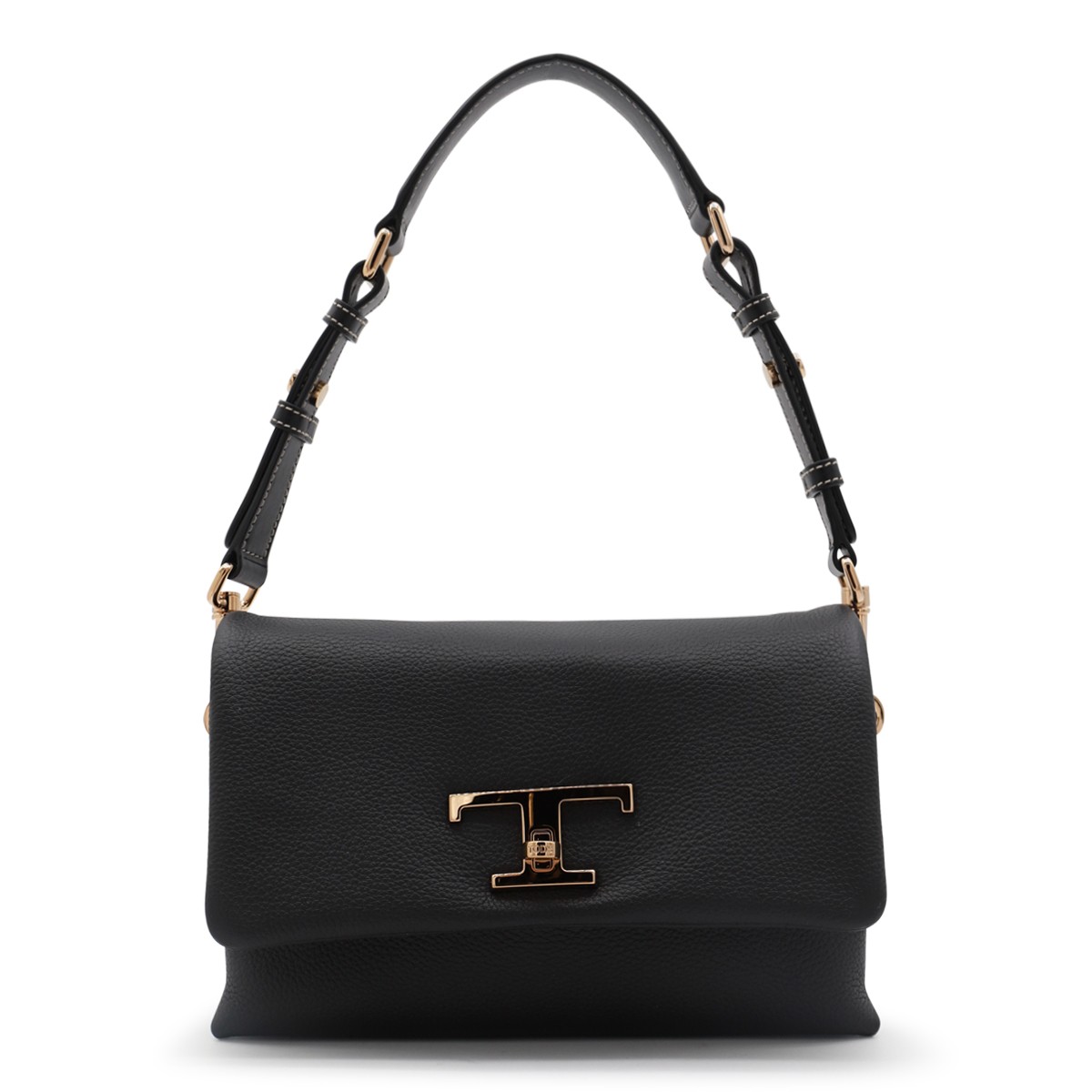 BLACK LEATHER SHOULDER BAG