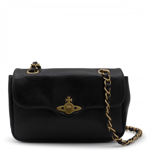 BLACK LEATHER SHOULDER BAG