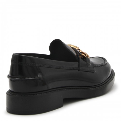 BLACK LEATHER LOAFERS