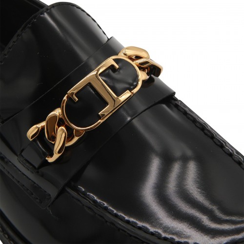 BLACK LEATHER LOAFERS