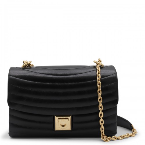 BLACK LEATHER CROSSBODY BAG