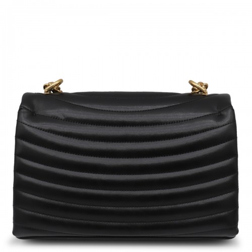 BLACK LEATHER CROSSBODY BAG