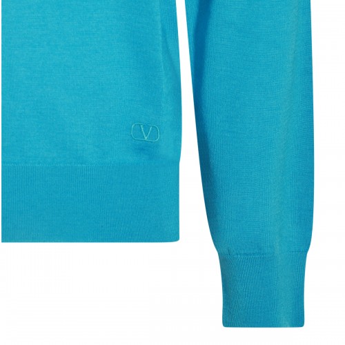 LIGHT BLUE WOOL KNITWEAR