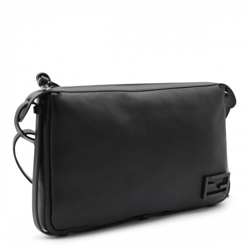 BLACK LEATHER SIMPLY MEDIUM SHOULDER BAG