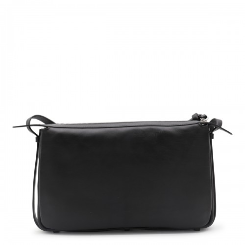 BLACK LEATHER SIMPLY MEDIUM SHOULDER BAG