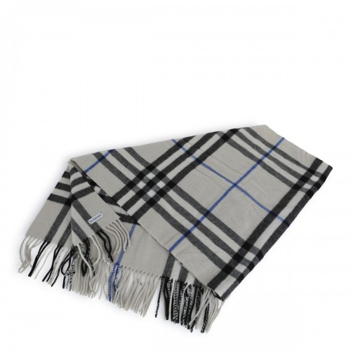 LICHEN CASHMERE WIDE CHECK SCARF