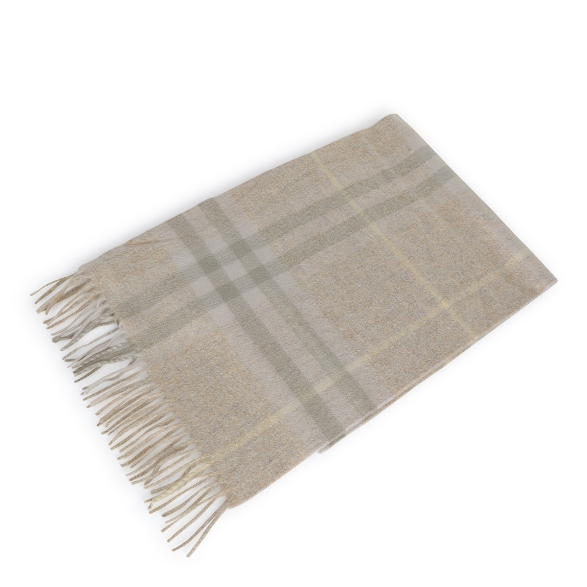 FLAX MELANGE CASHMERE CHECK SCARF