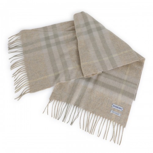 FLAX MELANGE CASHMERE CHECK SCARF