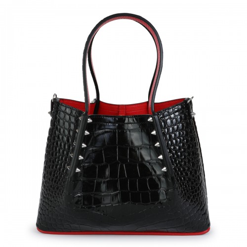 BLACK LEATHER CABAROCK MINI TOTE BAG