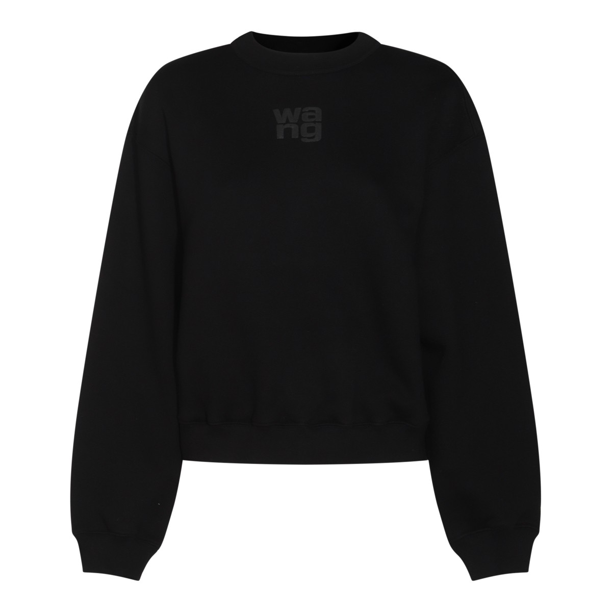 BLACK COTTON TERRY SWEATSHIRT