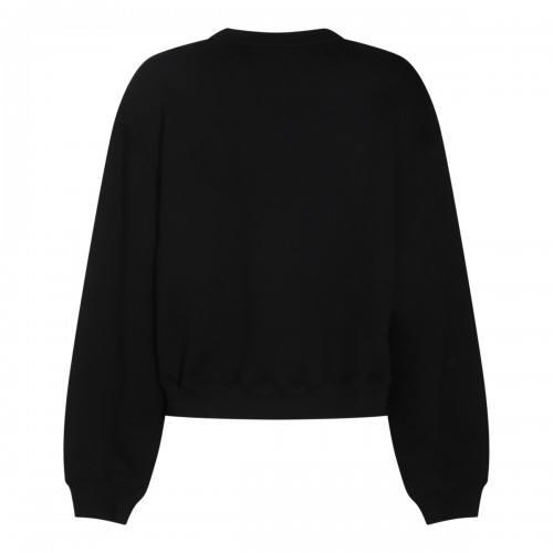 BLACK COTTON TERRY SWEATSHIRT