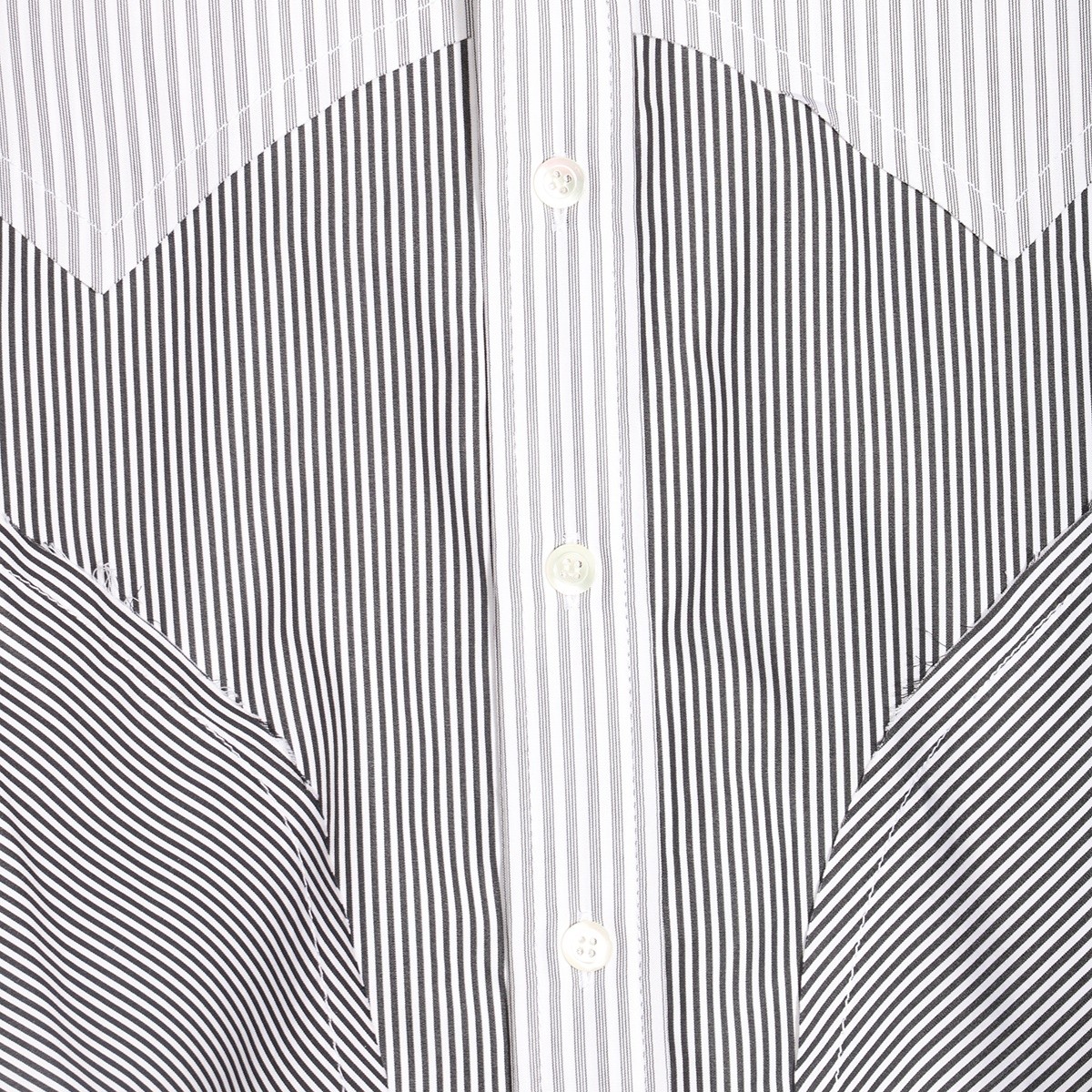 WHITE AND GREY COTTON SHIRT