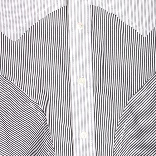 WHITE AND GREY COTTON SHIRT