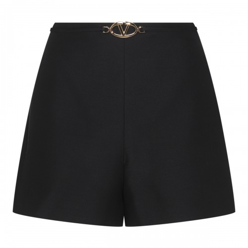 BLACK WOOL SHORTS