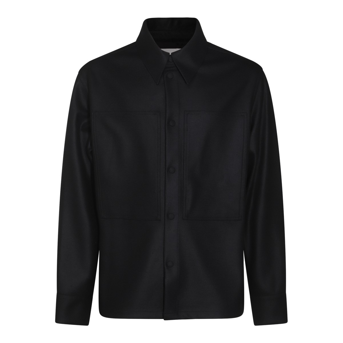 BLACK WOOL SHIRT