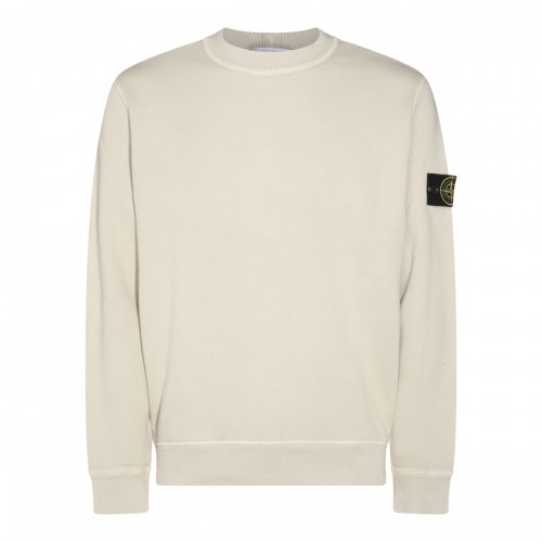 WHITE COTTON SWEATSHIRT