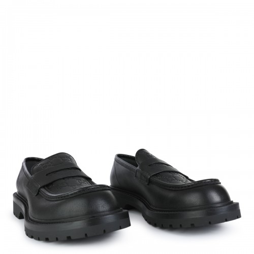 BLACK LEATHER LOAFERS