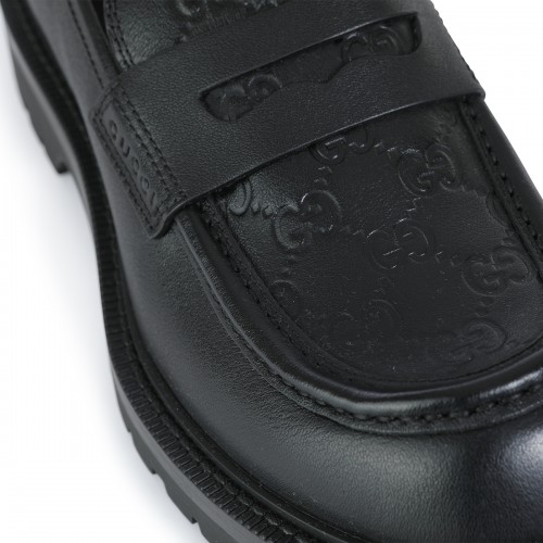 BLACK LEATHER LOAFERS