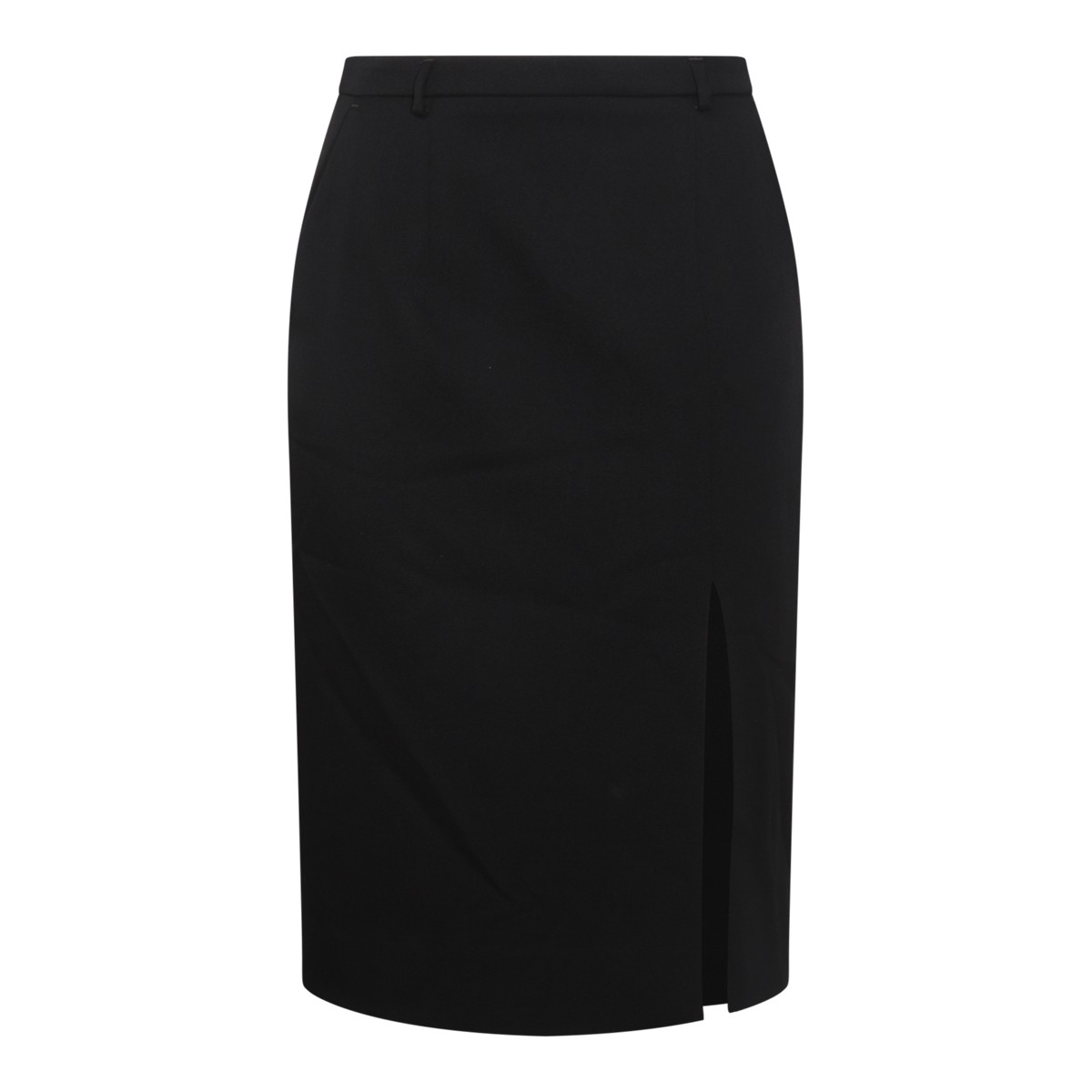 BLACK WOOL SKIRT