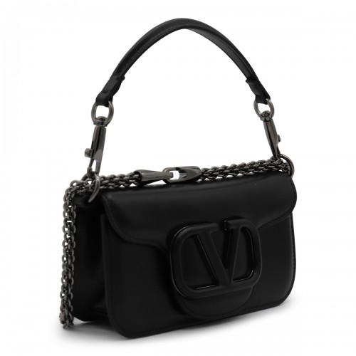 BLACK LEATHER SMALL LOCO SHOULDER BAG